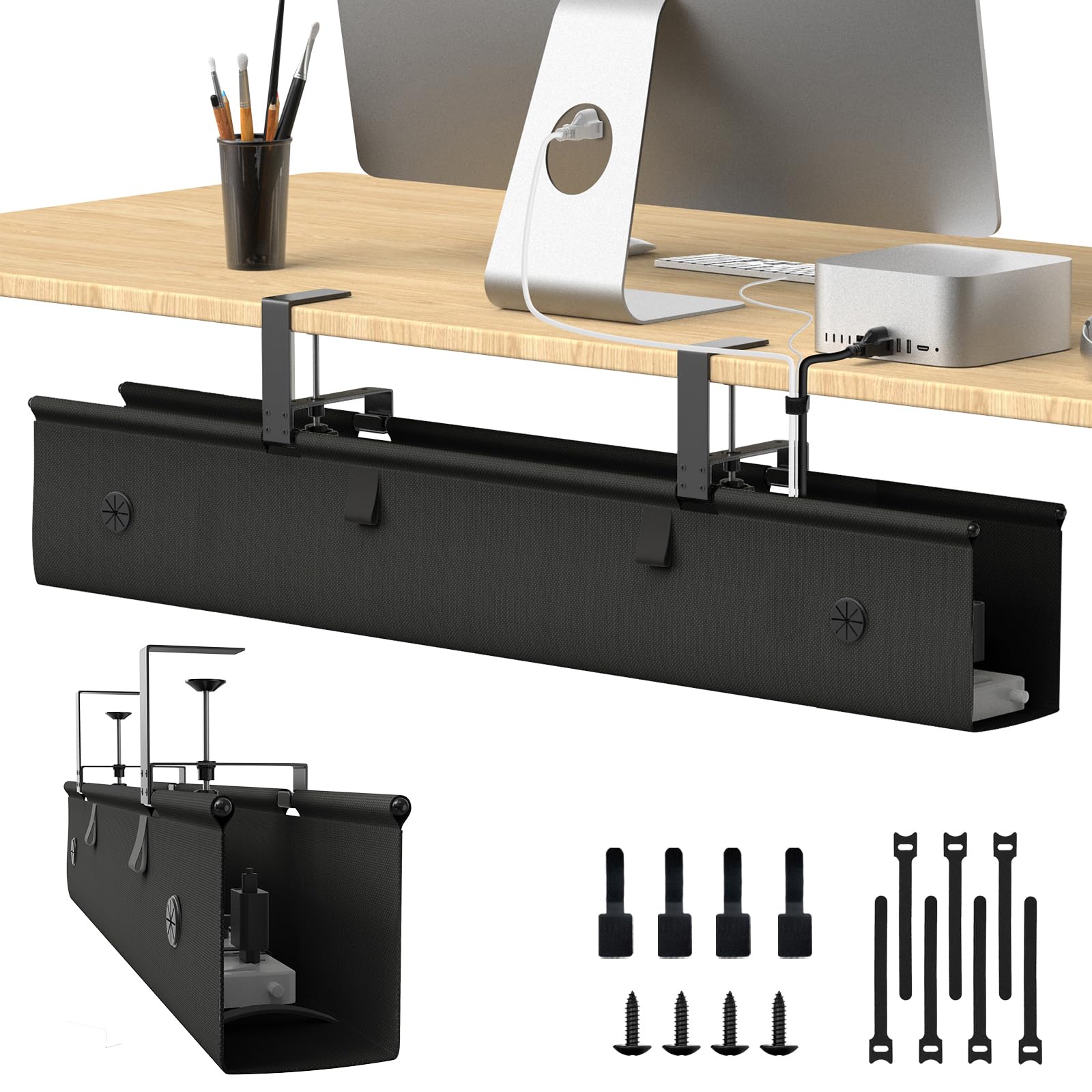 Amazon.com: KIGJU Under Desk Cable Management Tray, 40-inch No