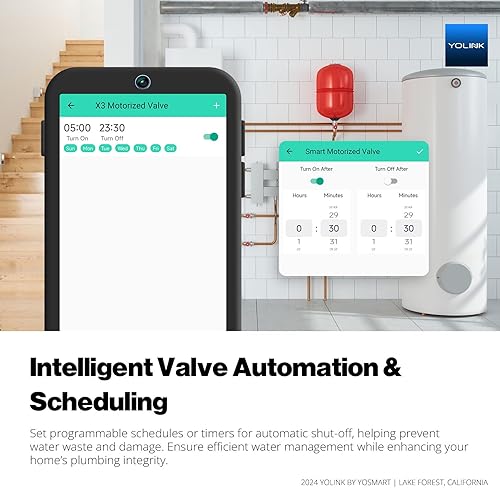 Miniatura 7 de YoLink Válvula de acero inoxidable motorizada inteligente de 1 pulgada alimentada por batería IFTTT Alexa asistente en casa requiere concentrador