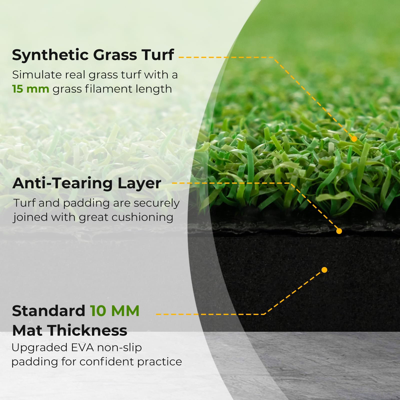 LIFEZEAL Alfombrilla de práctica de Golf con 6 posiciones, 2 tees y palos direccionales de 90 cm