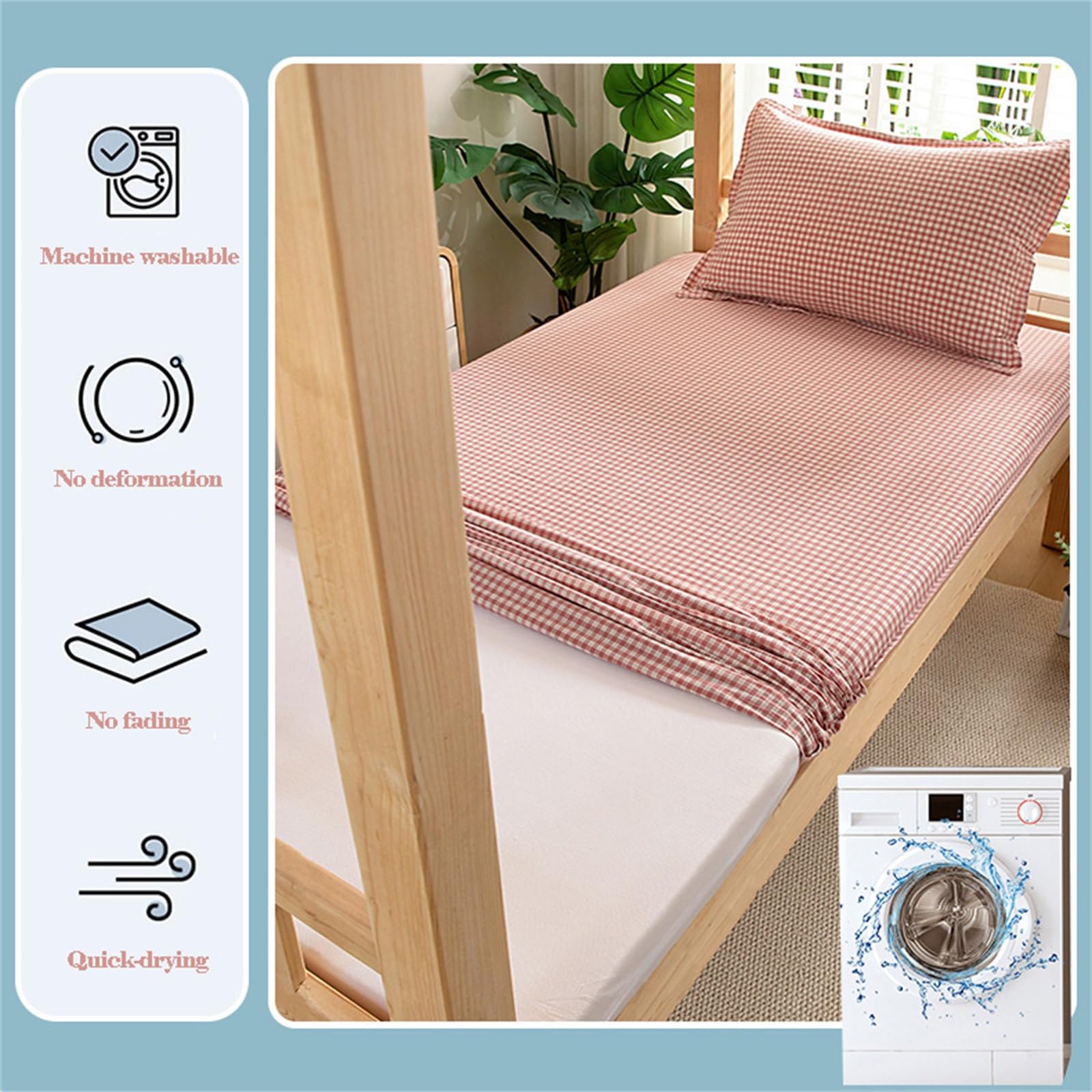 Housse De Matelas Futon en Coton avec Fermeture Éclair, Housse De Matelas De Sol Futon Japonais, Protection for Tatami De Sol Japonais, Lavable Et Facile À Enfiler/Retirer(Blue,160x210cm/63x83in)