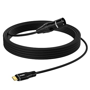USB C to XLR Cable 15 FT, Unidirectional USB Type C to XLR Male Output Stereo Cable Nylon Braided Jacket, Smart Chip, for Amplifier, Speaker, Mixer Console, Not for Recording & Microphone