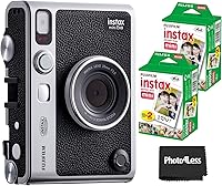Vista 1 de Fujifilm Instax Mini EVO Cámara instantánea híbrida negra + 2 películas instantáneas Mini Twin Pack