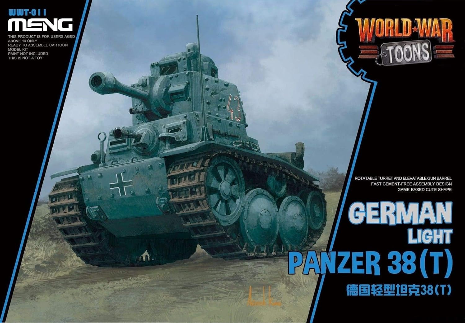 MNGWWT011 Meng World War Toons - German Light Tank Panzer 38(T) [Model Building KIT]