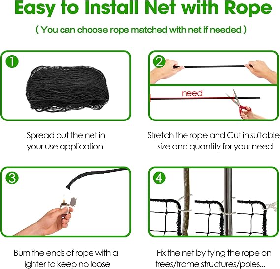 Baseball Softball Backstop Nets, Heavy Duty Sports Netting Barrier Nylon Baseball Netting 10'x10'/10'x20'/10'x30'