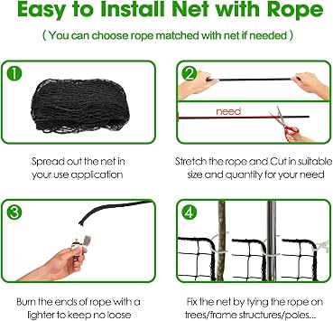 Baseball Softball Backstop Nets, Heavy Duty Sports Netting Barrier Nylon Baseball Netting 10'x10'/10'x20'/10'x30'