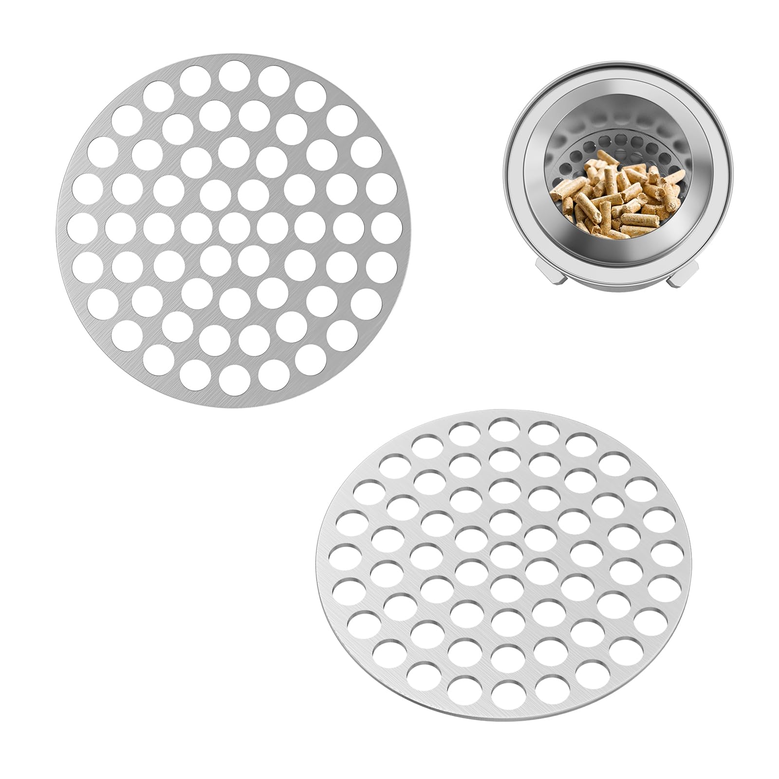 3.5 Inch Pellet Adapter for Solo Stove Lite Fire Pit, Pellet Grate Accessories for Outdoor Mini Camping Stove, Round Fire Pit Dual Fuel Wood Pellet Plate, Stainless Steel, Set of 2