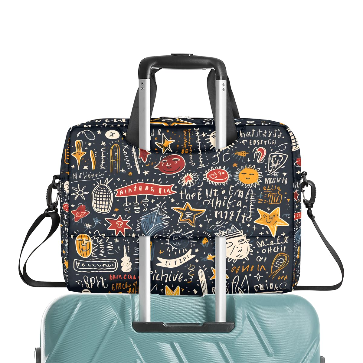 Mexpekil Borsa per computer portatile 15.6 16 Pollice Astratto Hip-hop Graffiti Custodia per Laptop Impermeabile Borsa a tracolla per Donne Uomini