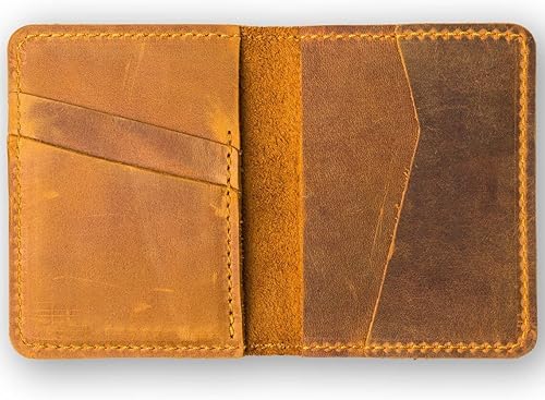 Vista 22 de PEGAI Personalized 100% Leather Bifold Wallet for Men with Credit Card Holder Minimalist Wallet for Men, Handmade Slim Wallet, Great as a Fathers