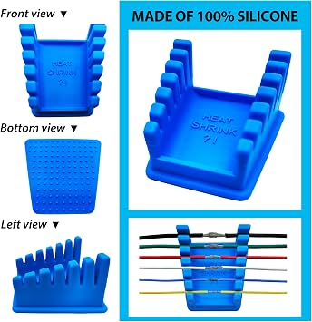2Pcs Upgraded Silicone Soldering Stand, Helping Hands Soldering Station, Soldering Wire Holder with 6 Slots - Third Hand Soldering Iron Stand for 32AWG to 12AWG Wires(Only Stand), Blue