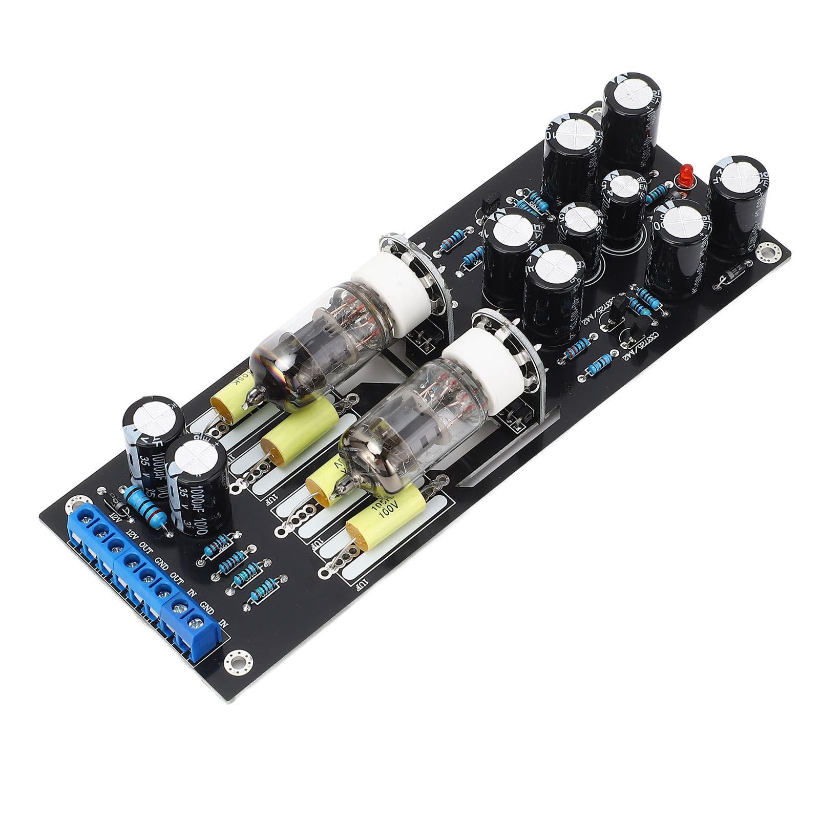 Płytka przedwzmacniacza lampowego 6J1 Moduł wzmacniacza przedwzmacniacza mocy HIFI z diodą LED AC 12 V Wysokiej jakości wzmocnienie dźwięku dla systemów kina domowego i