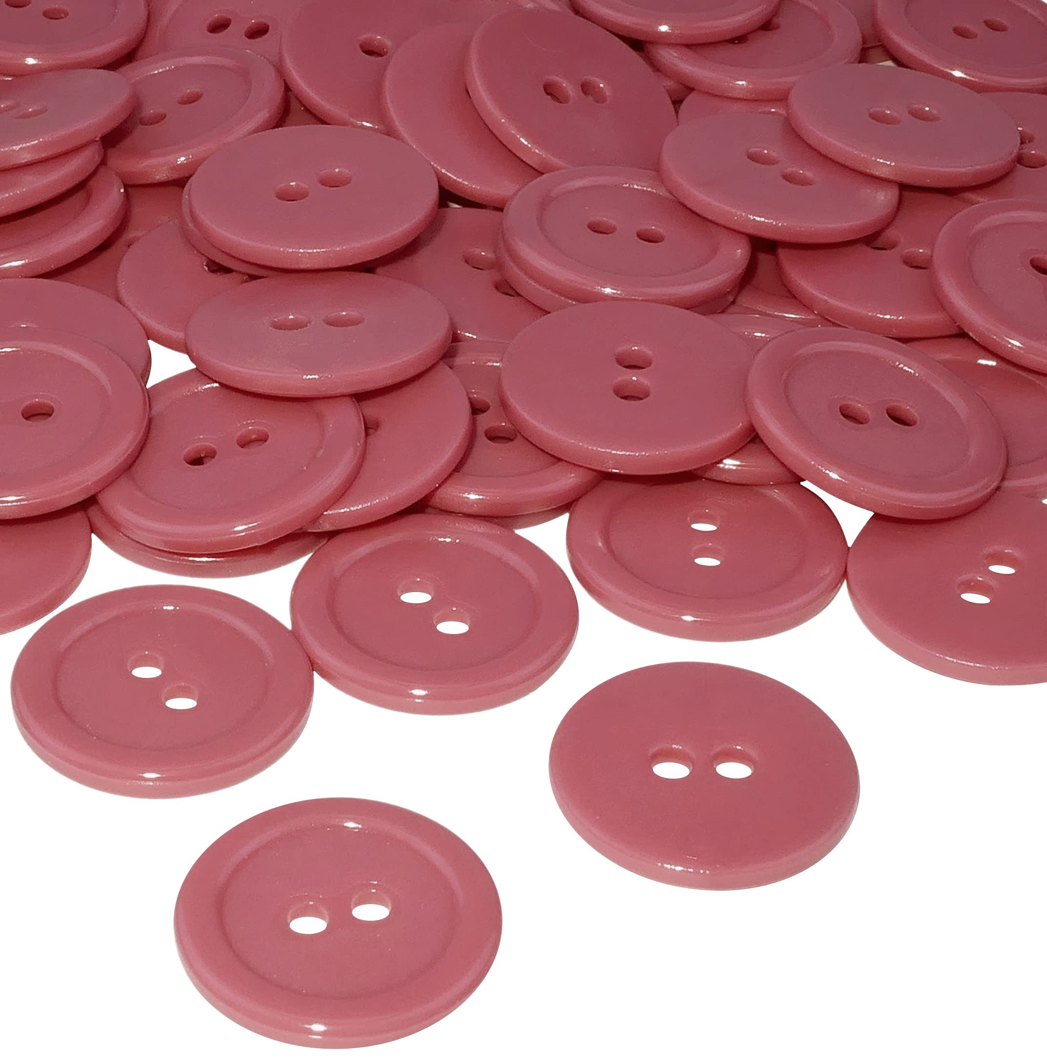 Lot De 8 Boutons Rose Clair - 17,5 Mm, Plastique, Neufs, Idéal Pour Couture