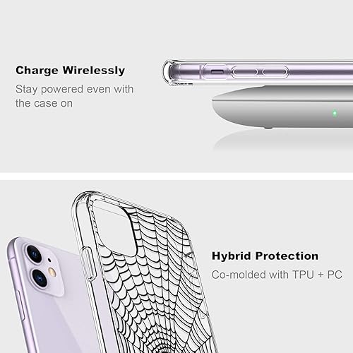 Miniatura 9 de ICEDIO - Funda para iPhone 11 con protector de pantalla, transparente y con patrones florales, para niñas y mujeres, a prueba de golpes, diseño