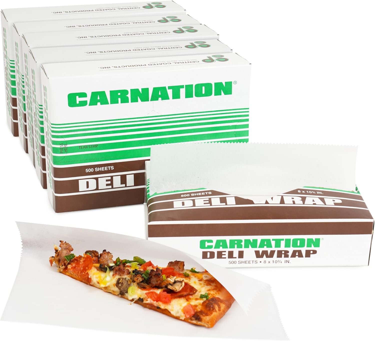 Carnation 3000 Pcs White Deli Wrap Wax Paper Sheets - 8" x 10.75" Pre-Cut, Interfolded Food Paper Sheets - for Basket Liners, Sandwich Wrapping - Grease and Oil-Resistant, Non-Stick, Microwave-Safe