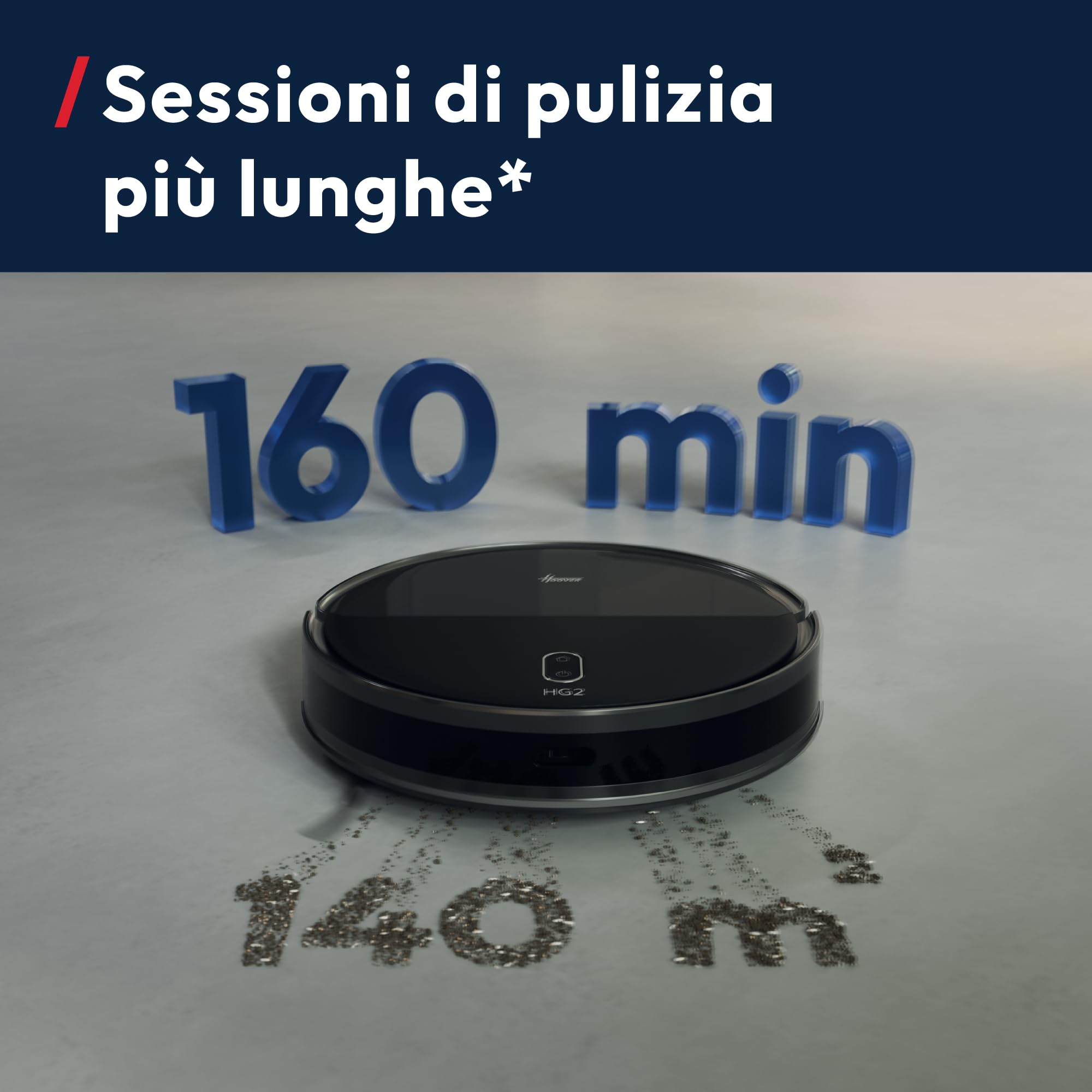 Hoover HG2 Hydro Pro Robot Lavapavimenti con Stazione Svuotamento | Ultra Sottile, Aspirazione 5000Pa, Auto-Svuotamento e Ricarica, Navigazione Laser, 160 Min Autonomia