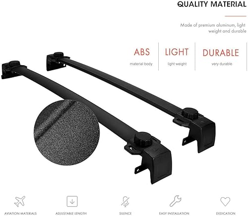 Miniatura 6 de PARTOL Barras transversales de brújula para Jeep Compass 2017 2018 2019 2020 2021 2022Todo-nuevo 5-dr SUV con rieles laterales, riel de techo de