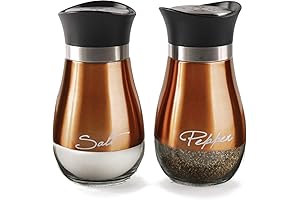 Circleware Cafe Contempo Copper Salt and Pepper Shakers