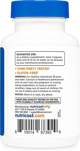 Miniatura 4 de Nutricost Policosanol 100 mg, 120 cápsulas - Sin gluten, sin OMG y apto para vegetarianos