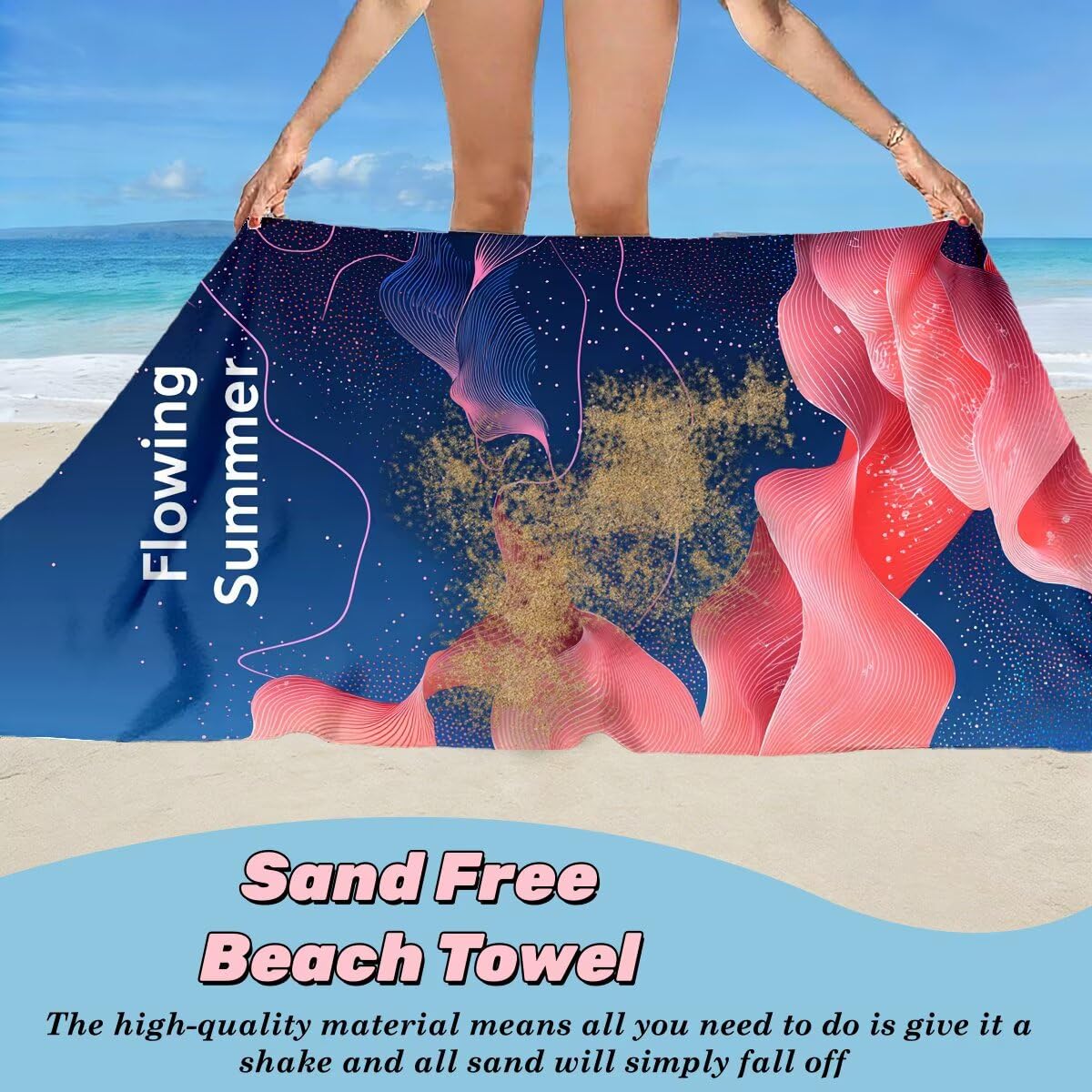 Toalla Playa 80x160 cm, Toalla Gimnasio Microfibra Secado Rapido, Juego de 2 Antiarena Toallas de Playa, Ligera Compacta Toallas Microfibra Grande para Viaje, Regalo Hombre Regalo Mujer (Moda) -4905