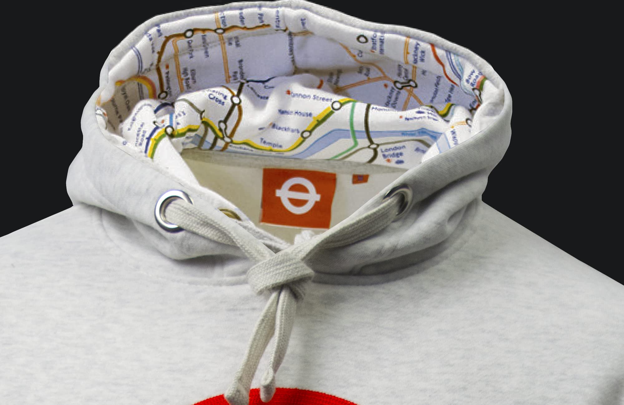 Felpa con cappuccio unisex Mind the Gap™ a punto catena ricamata, colore grigio cenere