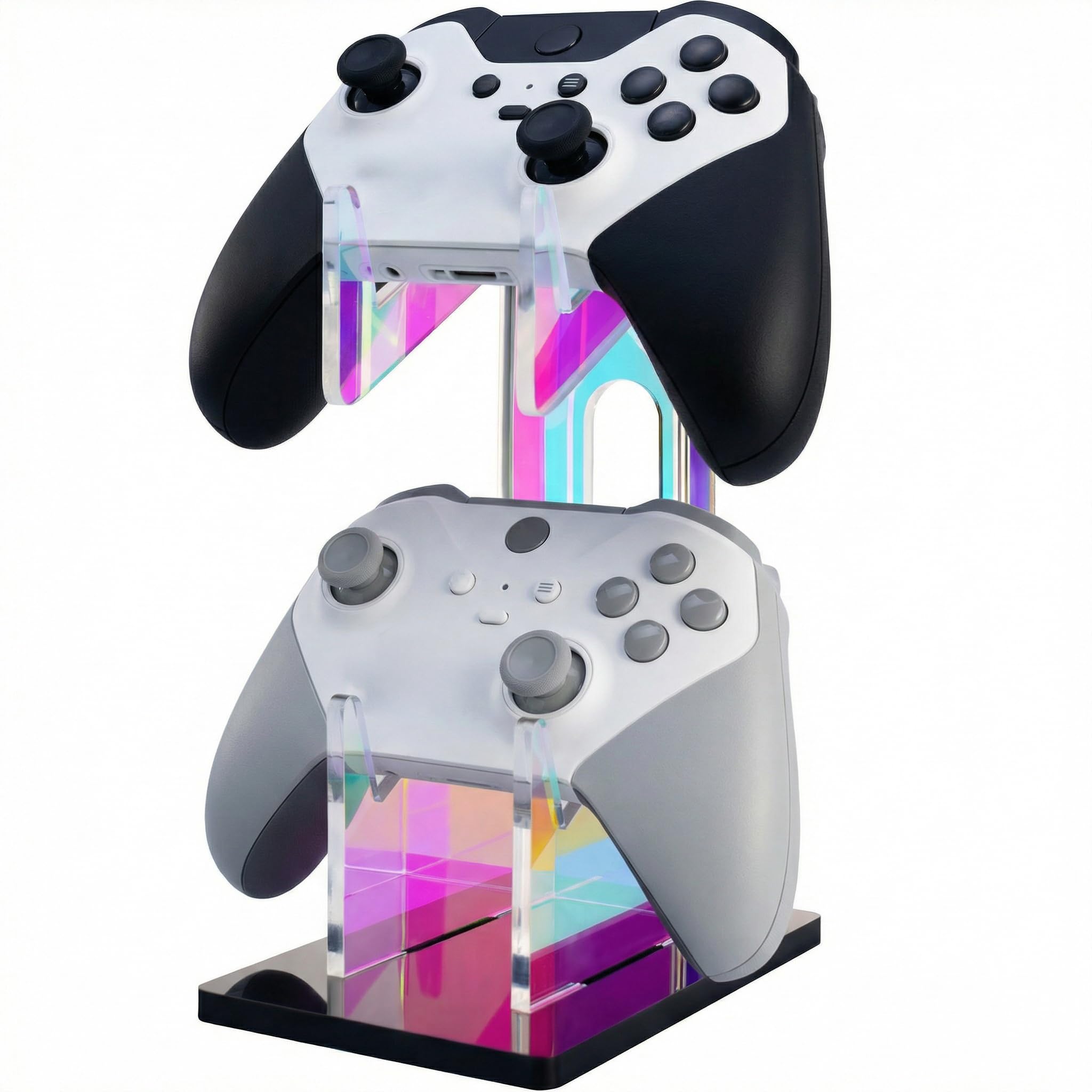 NiHome Supporto universale per controller di gioco a 2 livelli in acrilico iridescente per PS5 Xbox ONE Switch colorato supporto per controller accessori da gioco antiscivolo stabile acrilico