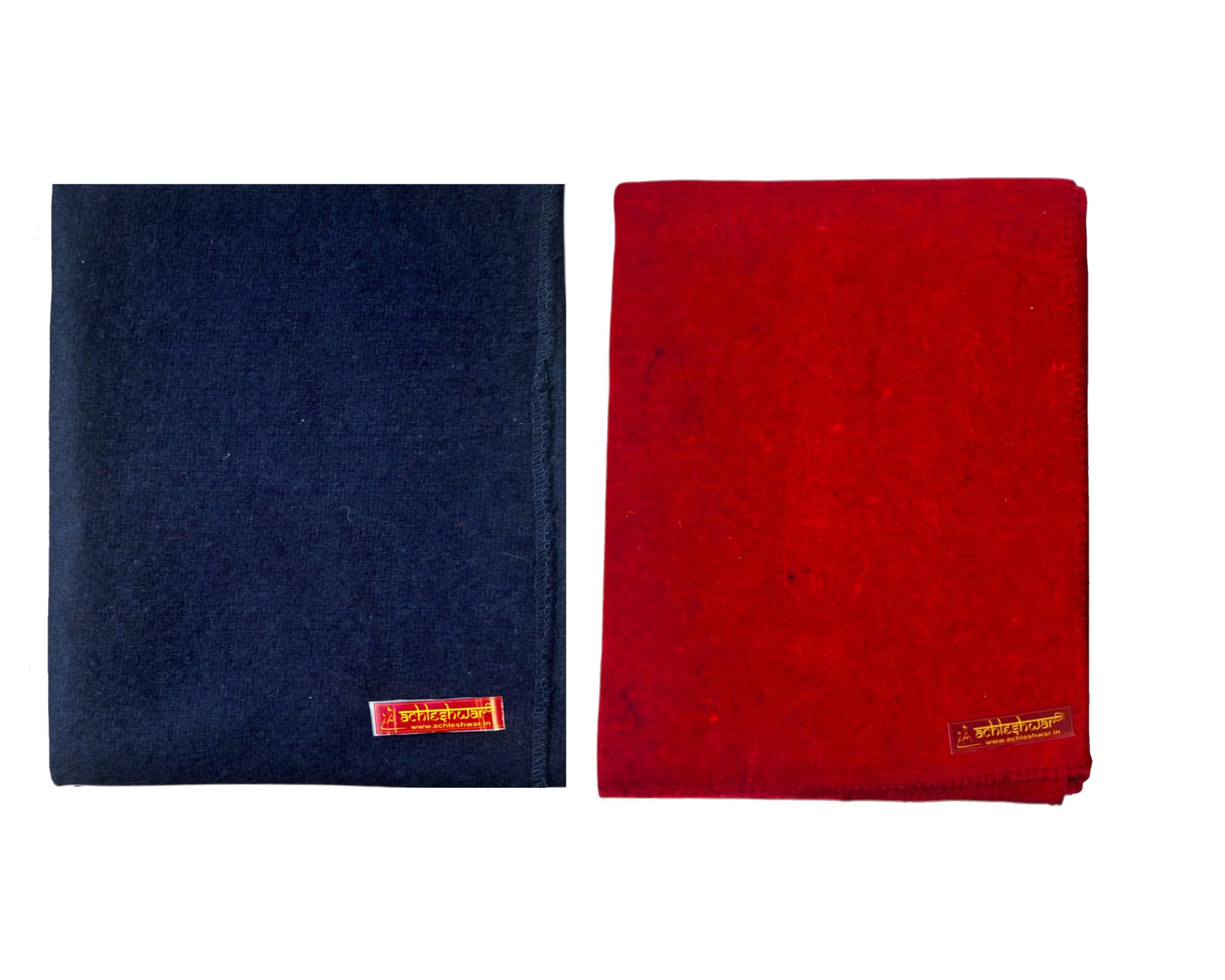 Achleshwar Combo of Premium Red and Blue Woolen Aasan Completely Handcrafted Perfect Mat for Meditation & Prayers - Soft, Comfortable (Size 23 x 30 Inch)-picture-30