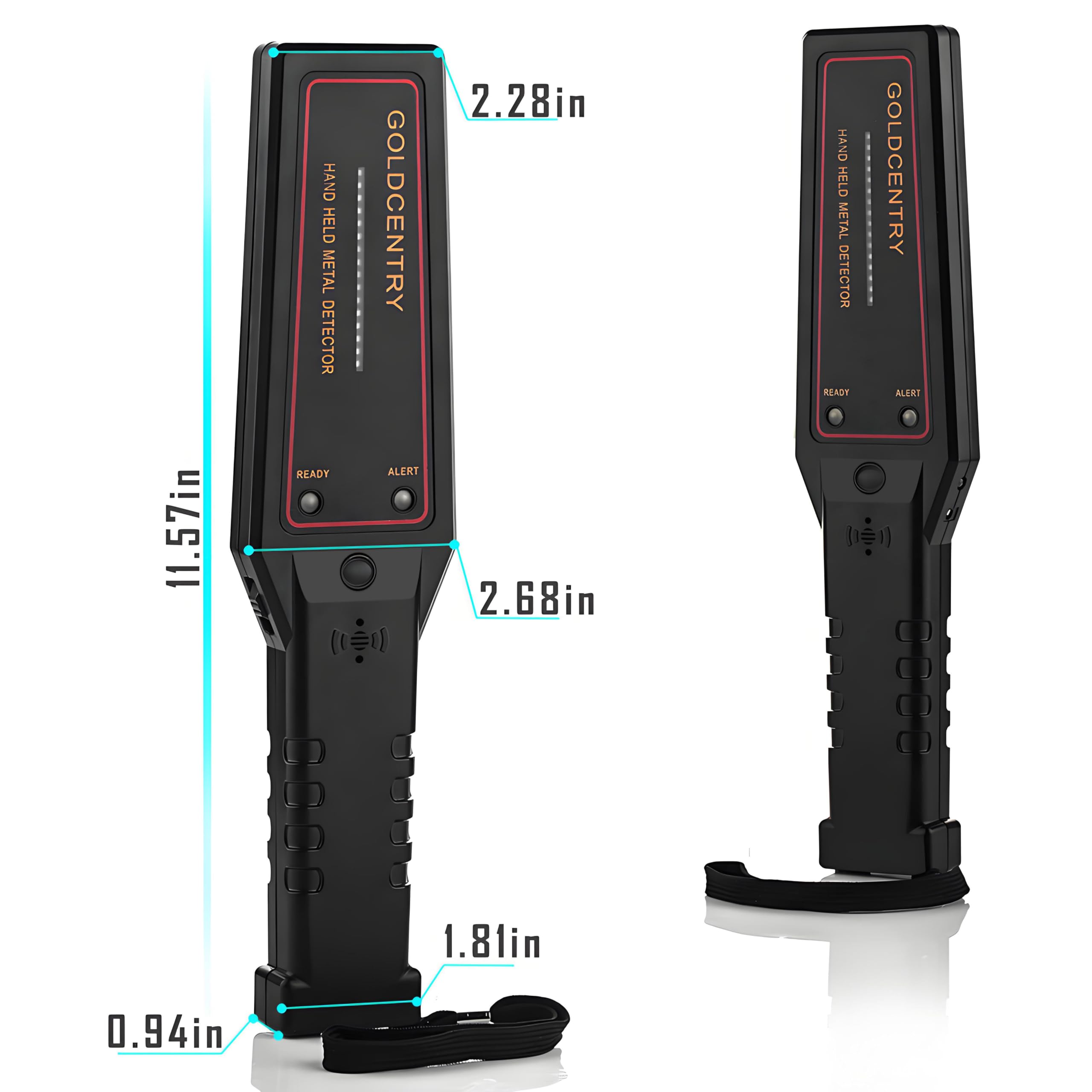 Détecteur de métaux Portable, détecteur de métaux Portable Haute sensibilité avec indicateur de Puissance du Signal, Interrupteur à Faible sensibilité, pour Inspection de sécurité