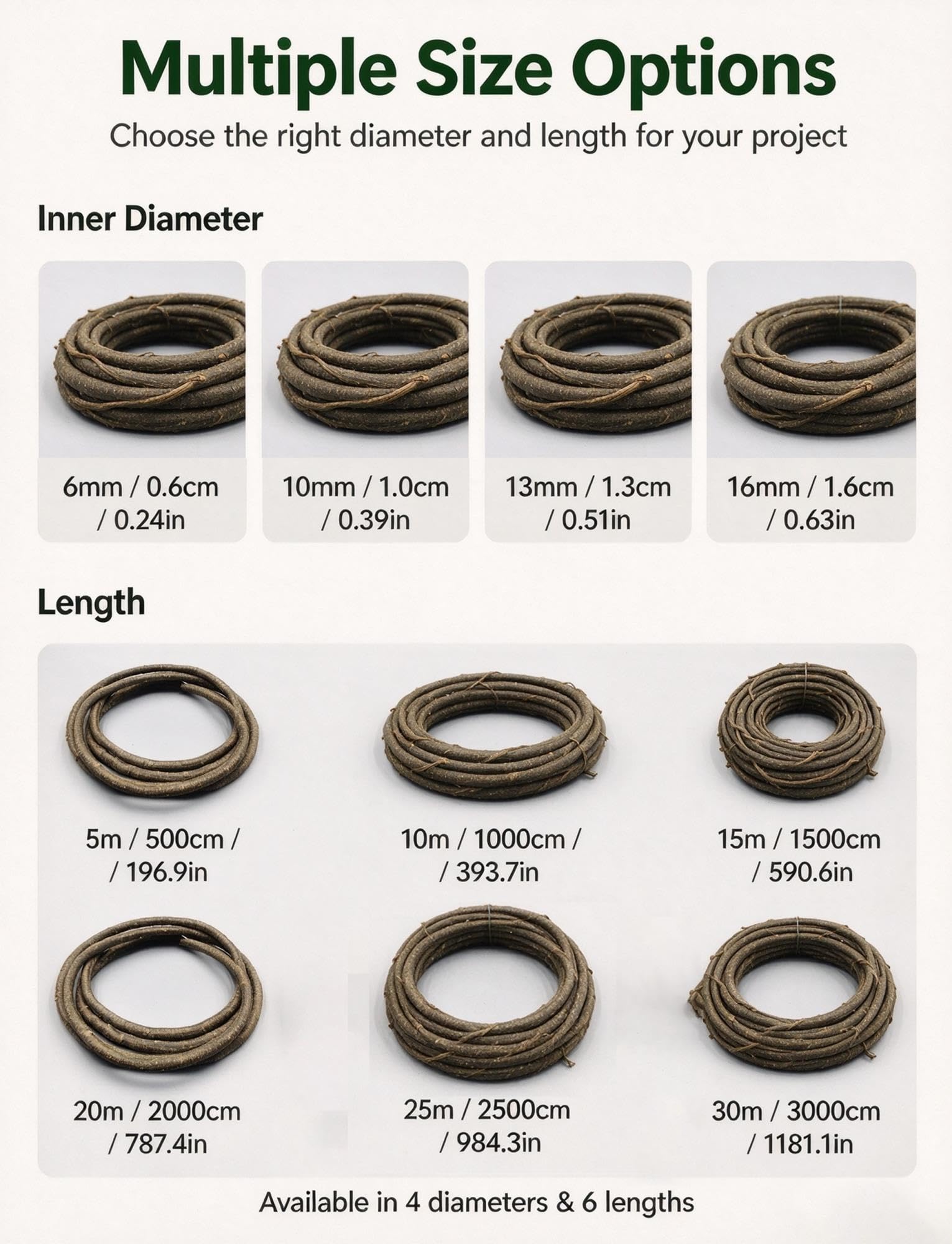 Gaine décorative Souple Effet écorce avec Fil pour tuyaux et Arches