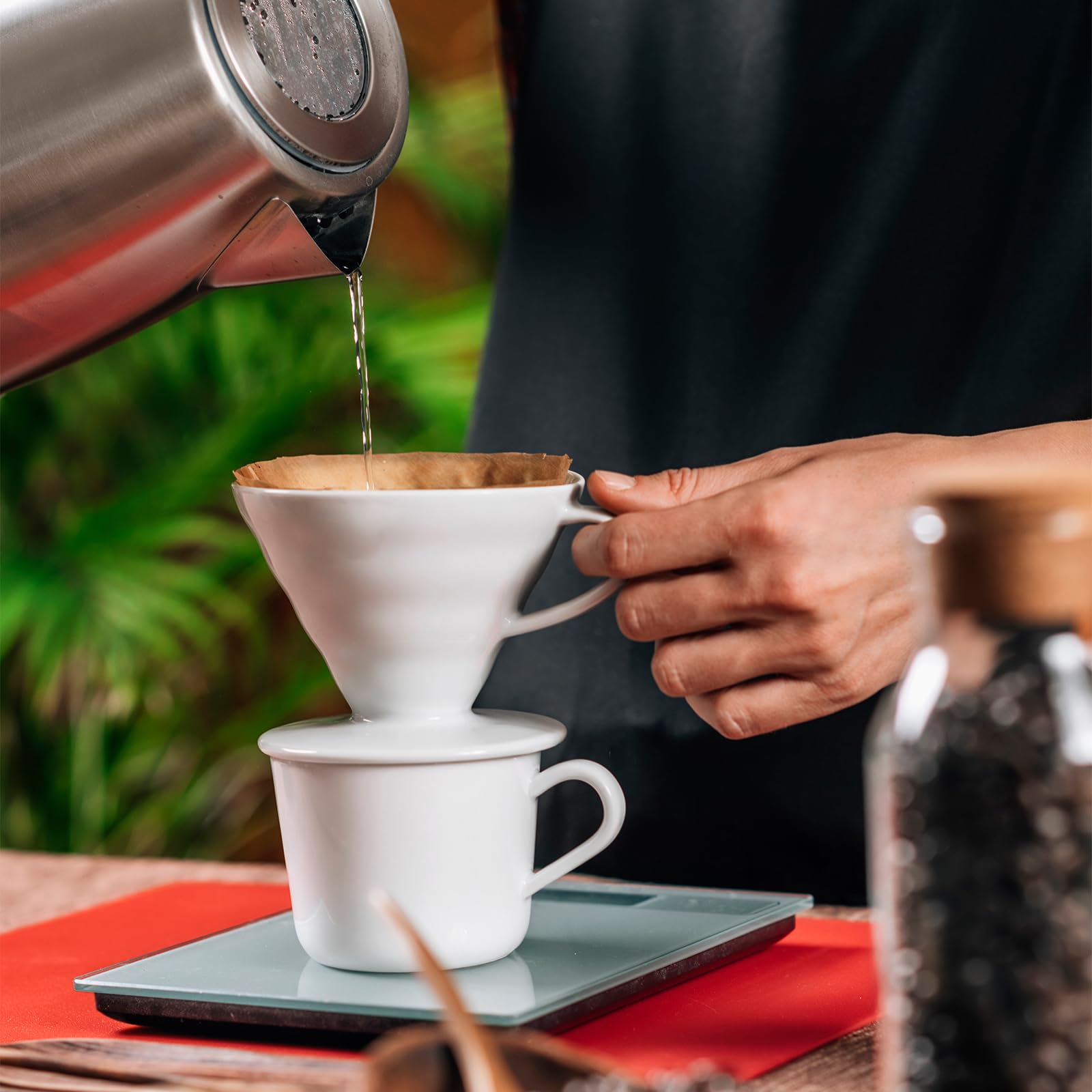 Kit Filtro Caffè Americano DONQL - Con 80 Filtri Carta, Tazza In Silicone E Coperchio, Per Campeggio - Foto 5