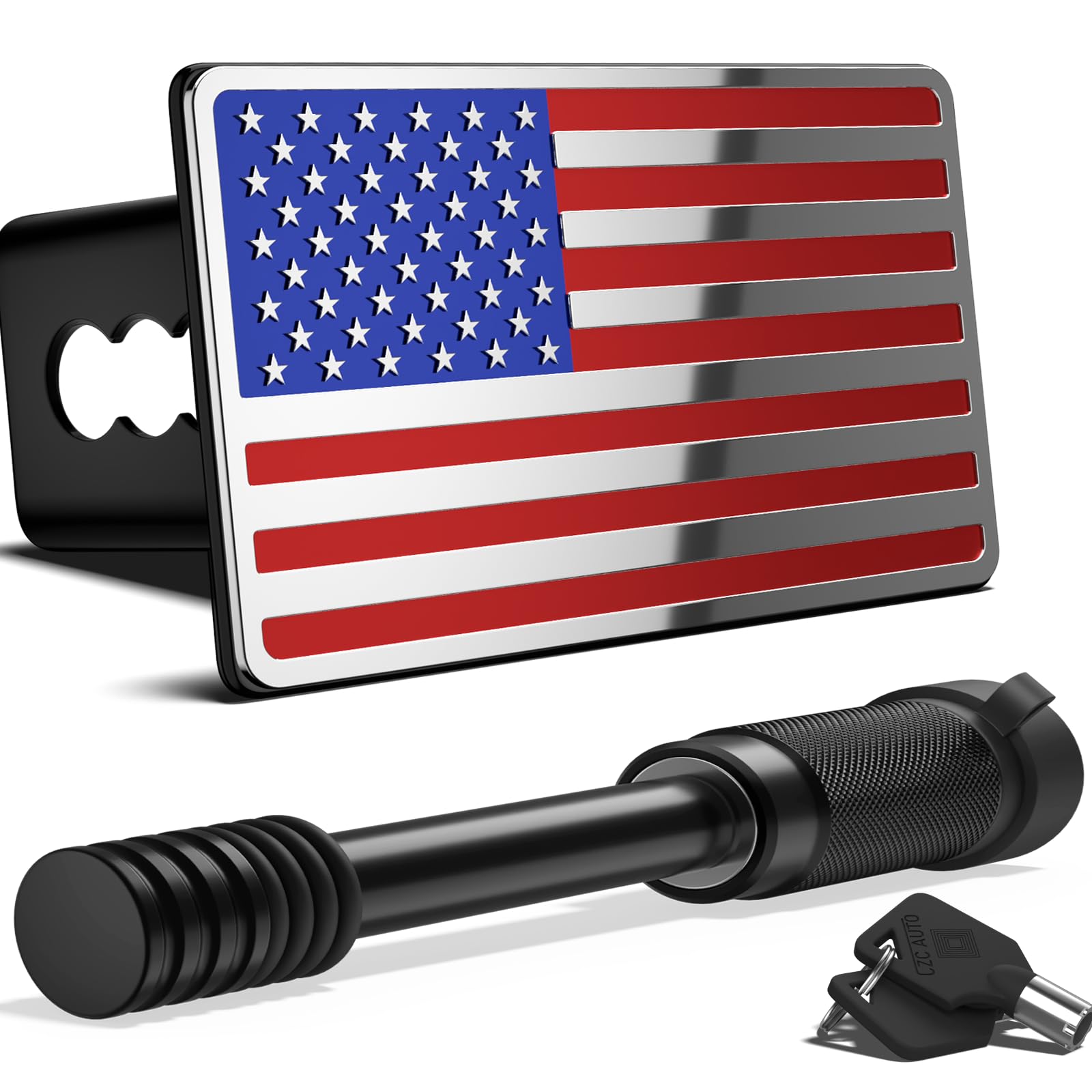 OGYE 2 Inch Trailer Hitch Cover with American Flag