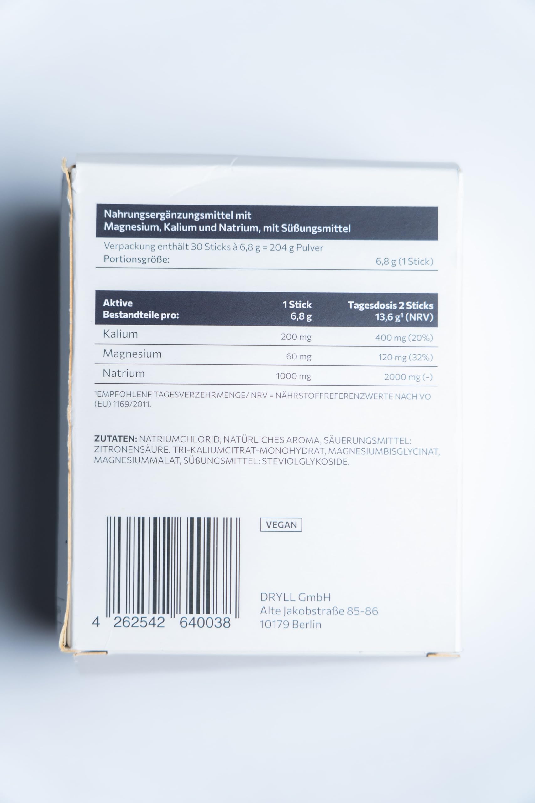 DRYLL Elektrolyt-Pulver, 30 Sticks, Gemischte Geschmäcker (Himbeere, Wassermelone, Pfirsich, Kirsche, Unflavored), Zuckerfrei, Mit Natrium, Magnesium, Kalium, Vegan (Salty Cucumber)