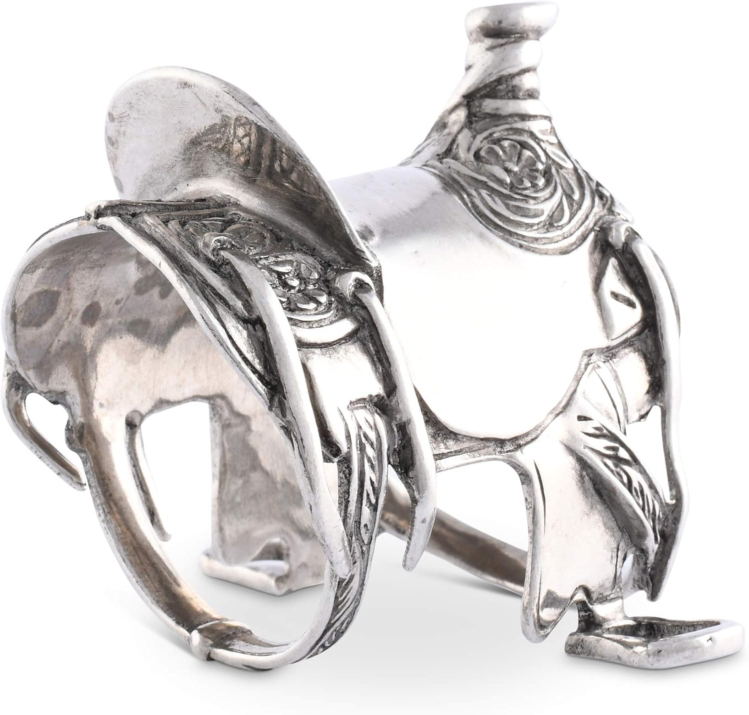 Exсluѕіvе Sресіаl Vagabond House Pewter Cowboy Western Saddle Napkin Ring Artisan Crafted Designer Ring (Sold as Single Ring) 2.5 inch Tall