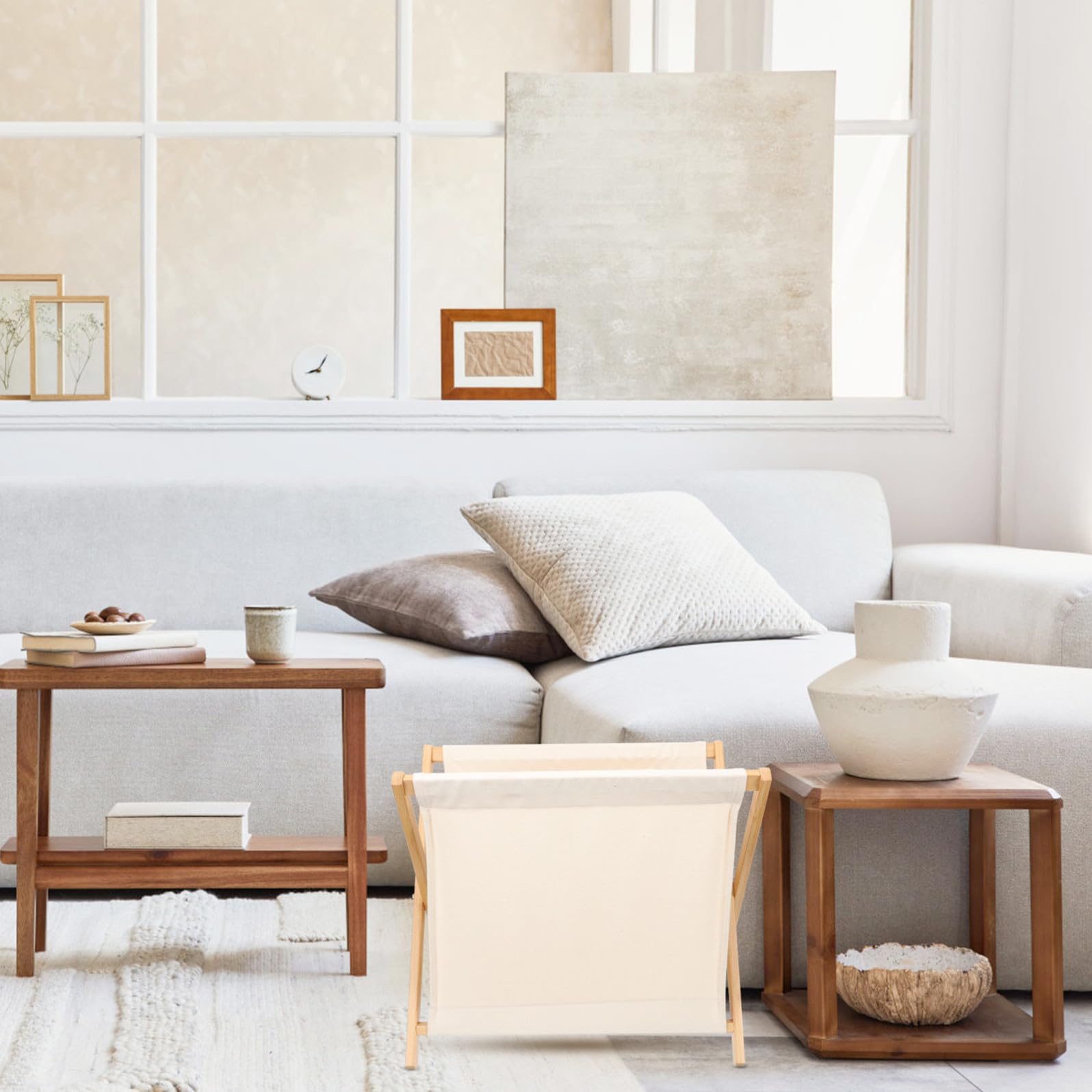 GALPADA Cesto Porta Biancheria Pieghevole in Cotone e Lino Beige Contenitore Multiuso per Giocattoli Abiti e Libri Organizer Leggero e Spazioso per Camera e Lavanderia