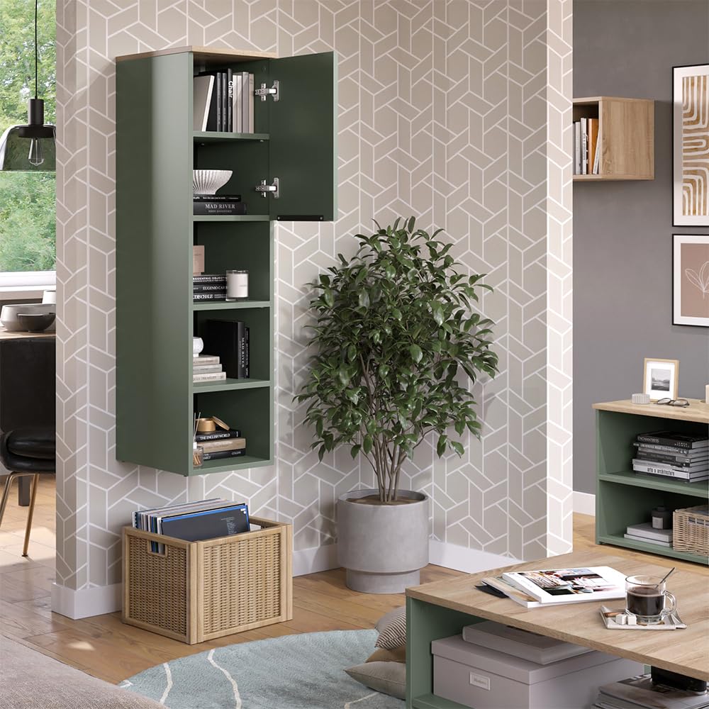 Vicco Universalschrank Wido, Grün, 30.2 x 120 cm mit Einer Tür, geeignet zur Aufbewahrung von Haushaltsutensilien