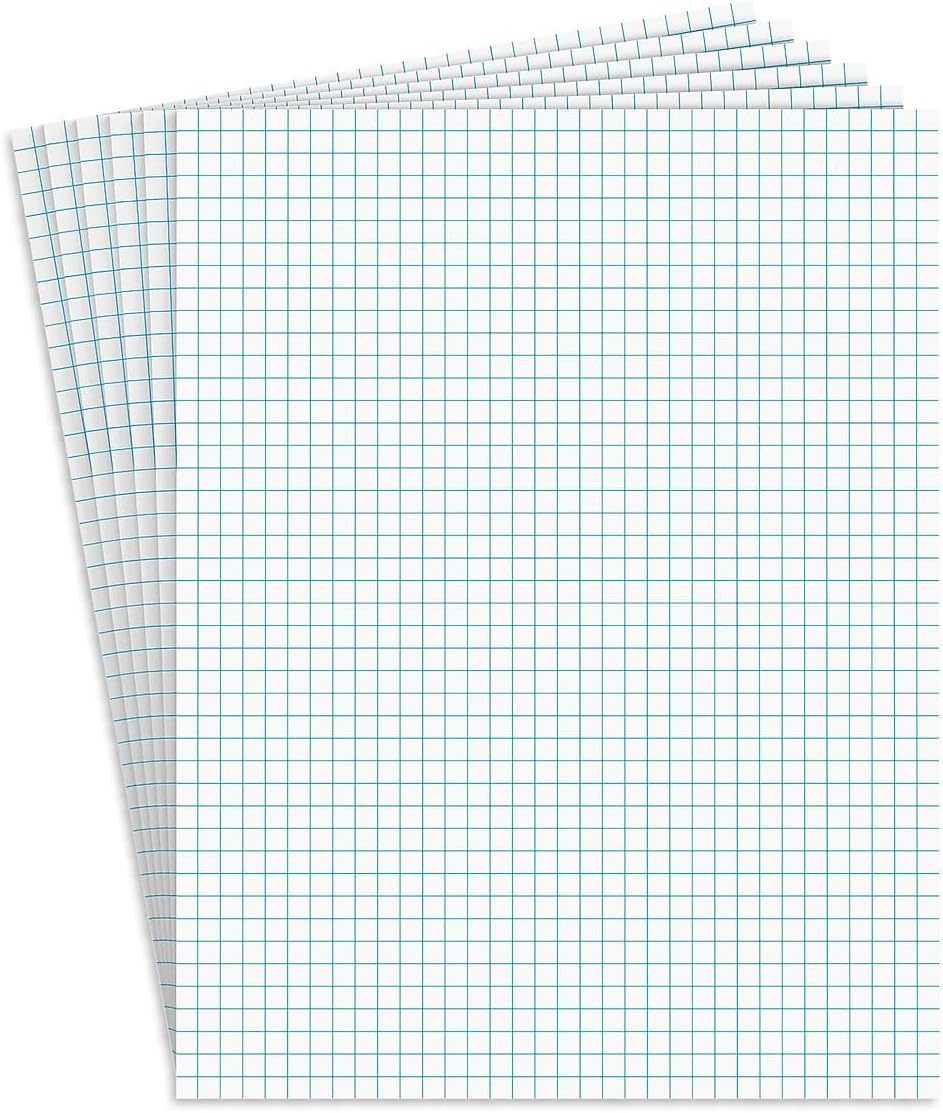STAPLES Graph Pads, 8.5” x 11”, Graph Ruled, White, 50 Sheets/Pad, 6‑Pack