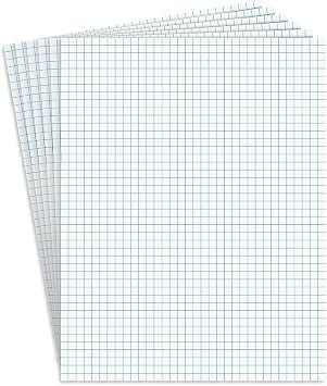 Staples Graph Pads, 8.5x11 Inch, Graph Ruled, White, 6-Pack