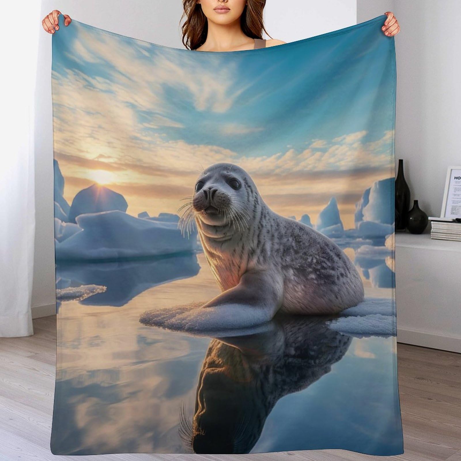Jeté de canapé phoque pour vos moments cocooning au salon