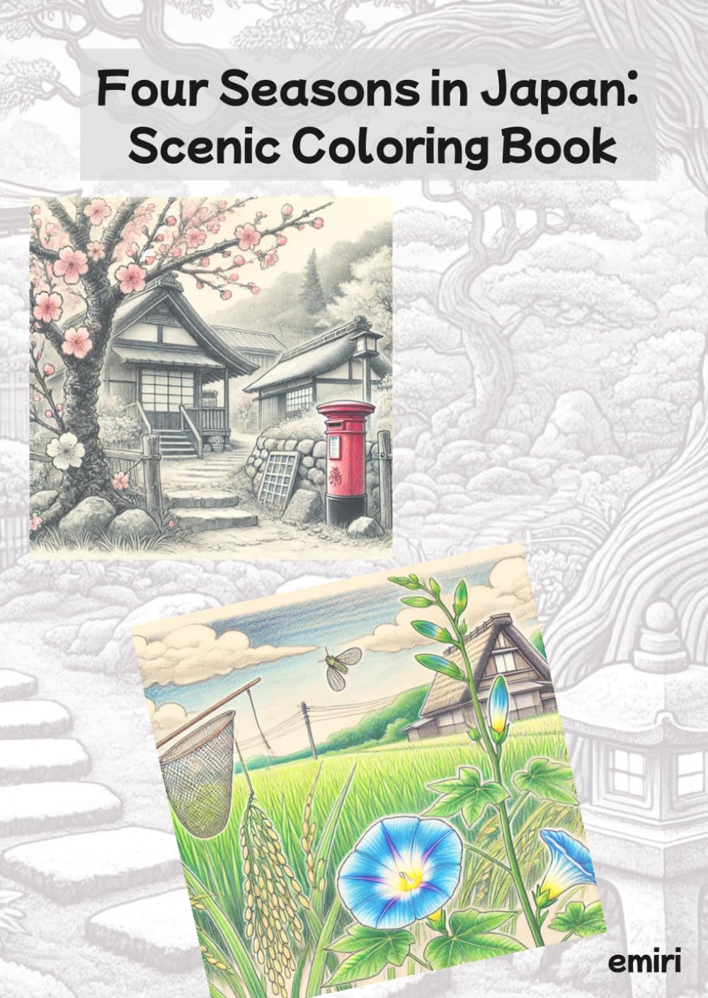 Four Seasons in Japan: Scenic Coloring Book