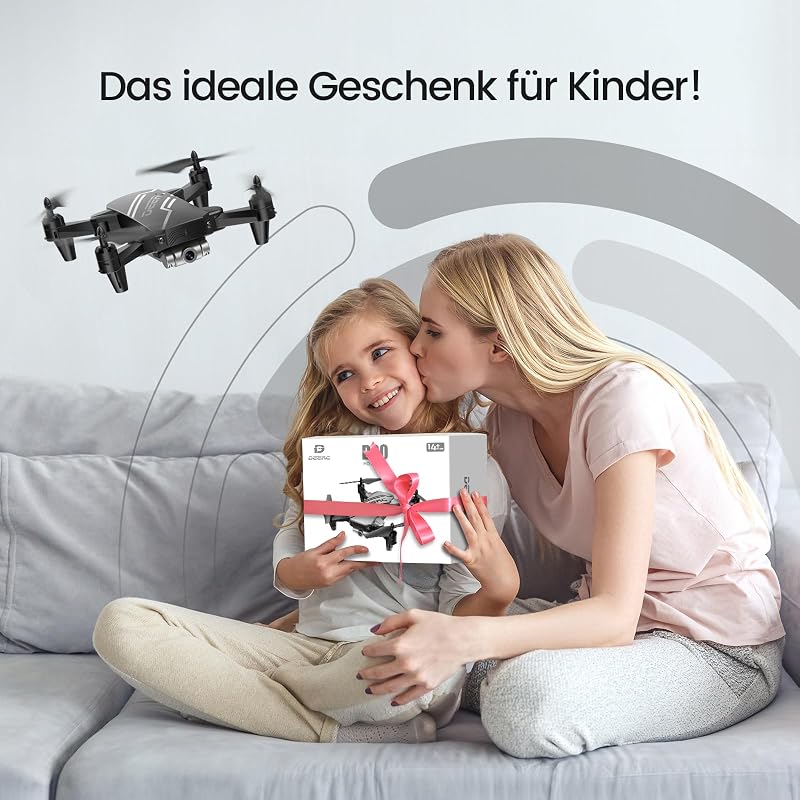 DEERC D20 Összecsukható Drón HD Kamerával, FPV Élő Közvetítéssel, Gesztus Vezérléssel, Hosszú Repülési Idővel, Gyerekeknek