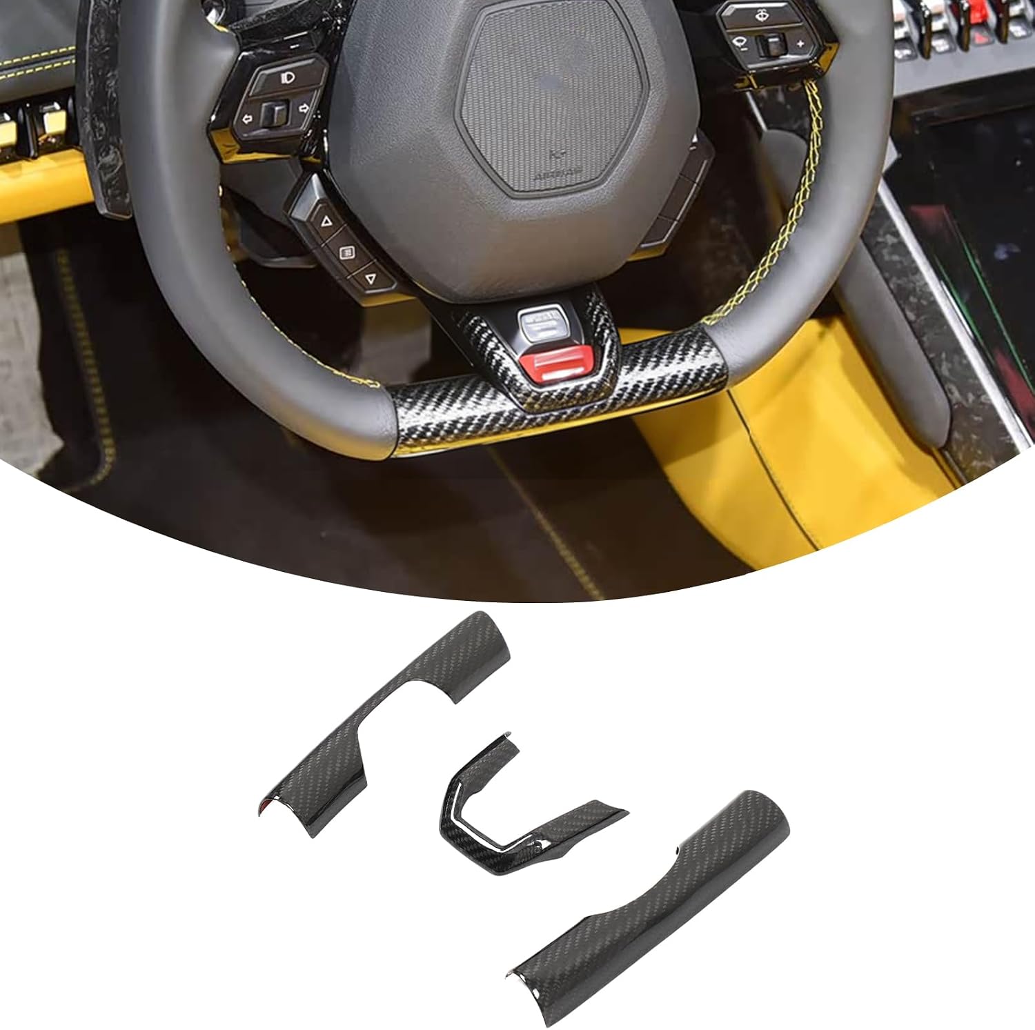 Car Button Frame Cover Trim Compatible with Lamborghini Huracan Lp610 LP580 2014-2019, Car Panel Protection Frame Trim Decoration Accessories (Lower Cover)