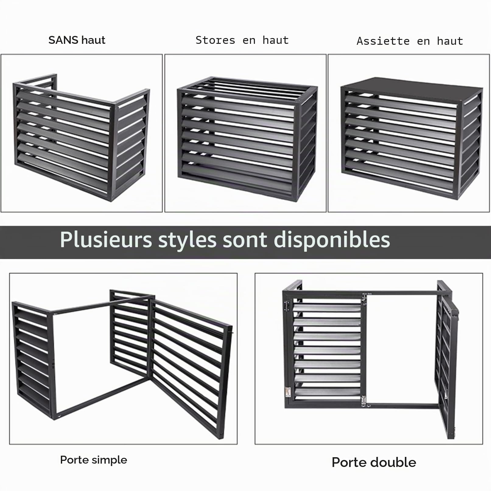 Housse de climatisation en aluminium pour support de fleurs - Grille extérieure - Pour appareils extérieurs - Écran décoratif - Protection contre les regards indiscrets - Design (Couleur : blanc,
