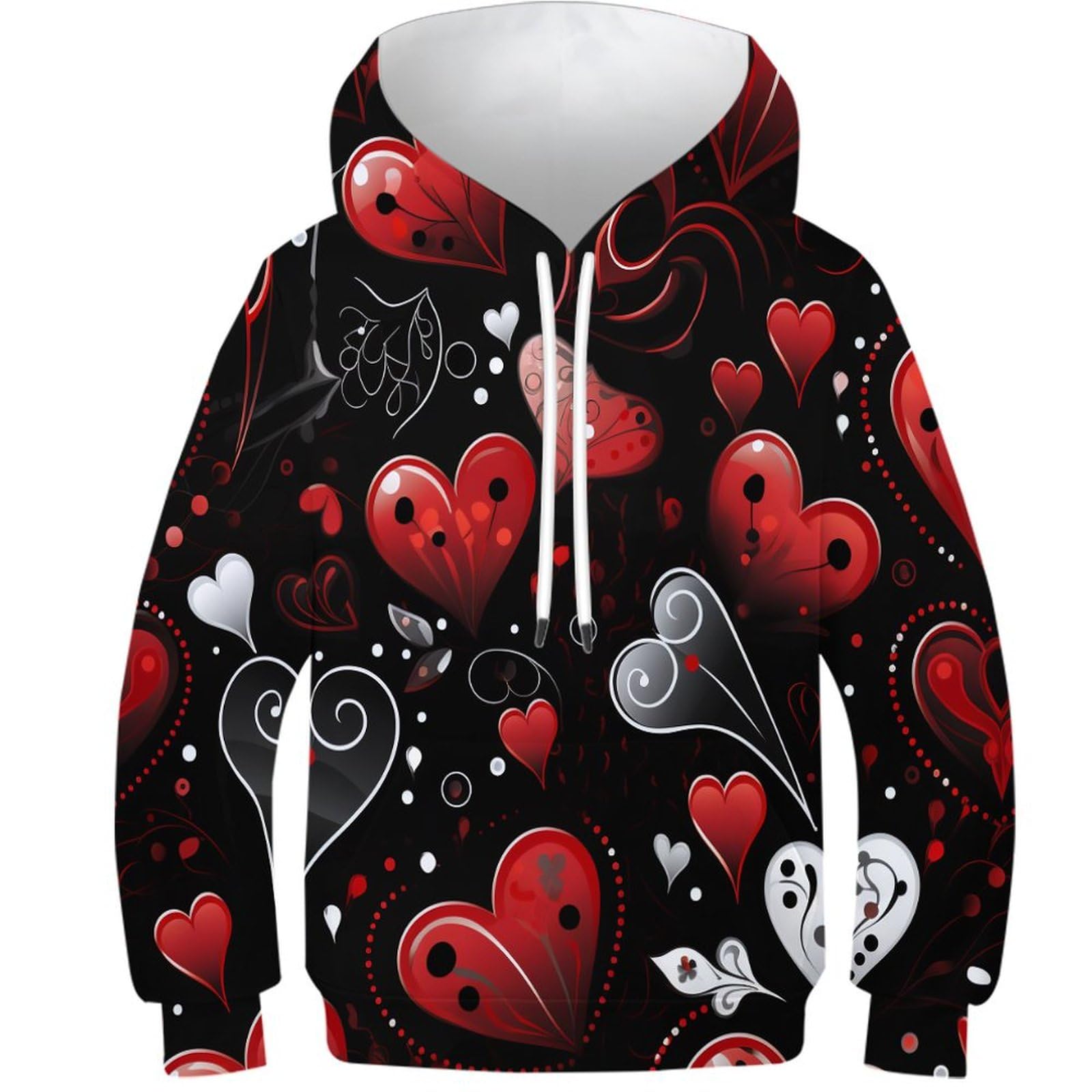 Sweat à capuche Amour imprimé 3D confortable pour adolescent de 9 à 11 ans - 8
