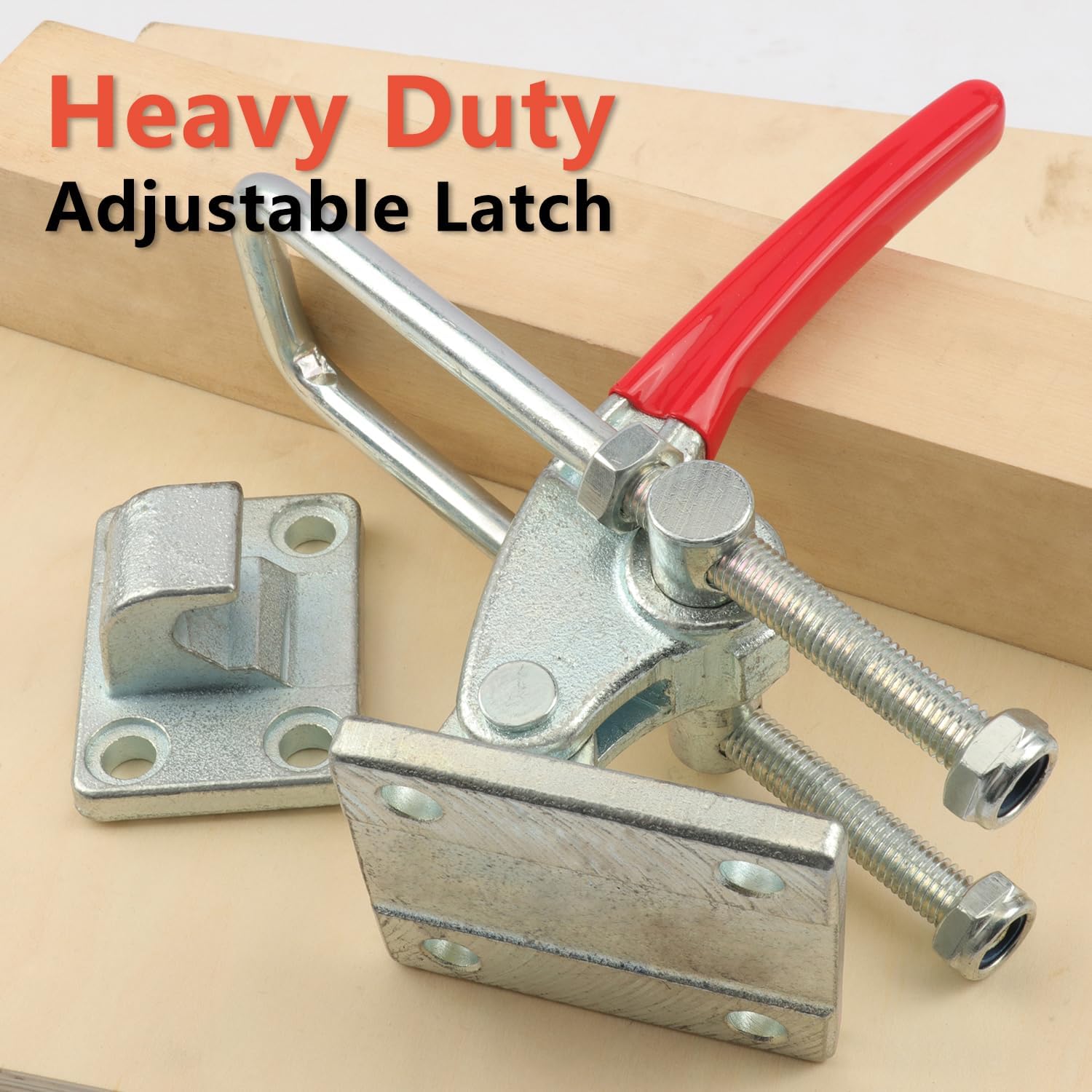 14 Inch 2 Pack Heavy Duty Large Toggle Clamp Latch, GH-40380-200, 7500Lbs Holding Capacity, Self-Lock U-Bolt Adjustable Heavy Duty Large Toggle Clamp for Trailer, Machine, latches Hardware.