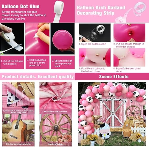 Miniatura 3 de Decoraciones de fiesta de vaquera, suministros de fiesta de vaquera occidental, incluye 50 globos de vaquera y 1 pancarta occidental