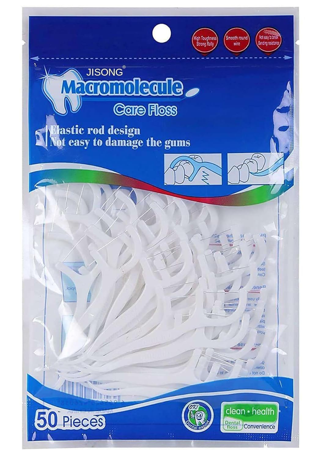 Virangna Macromolecule Dental Floss Picks, 50 Pieces, 8cm Length, Smooth Round Wire, Gum-Safe Design-picture-16
