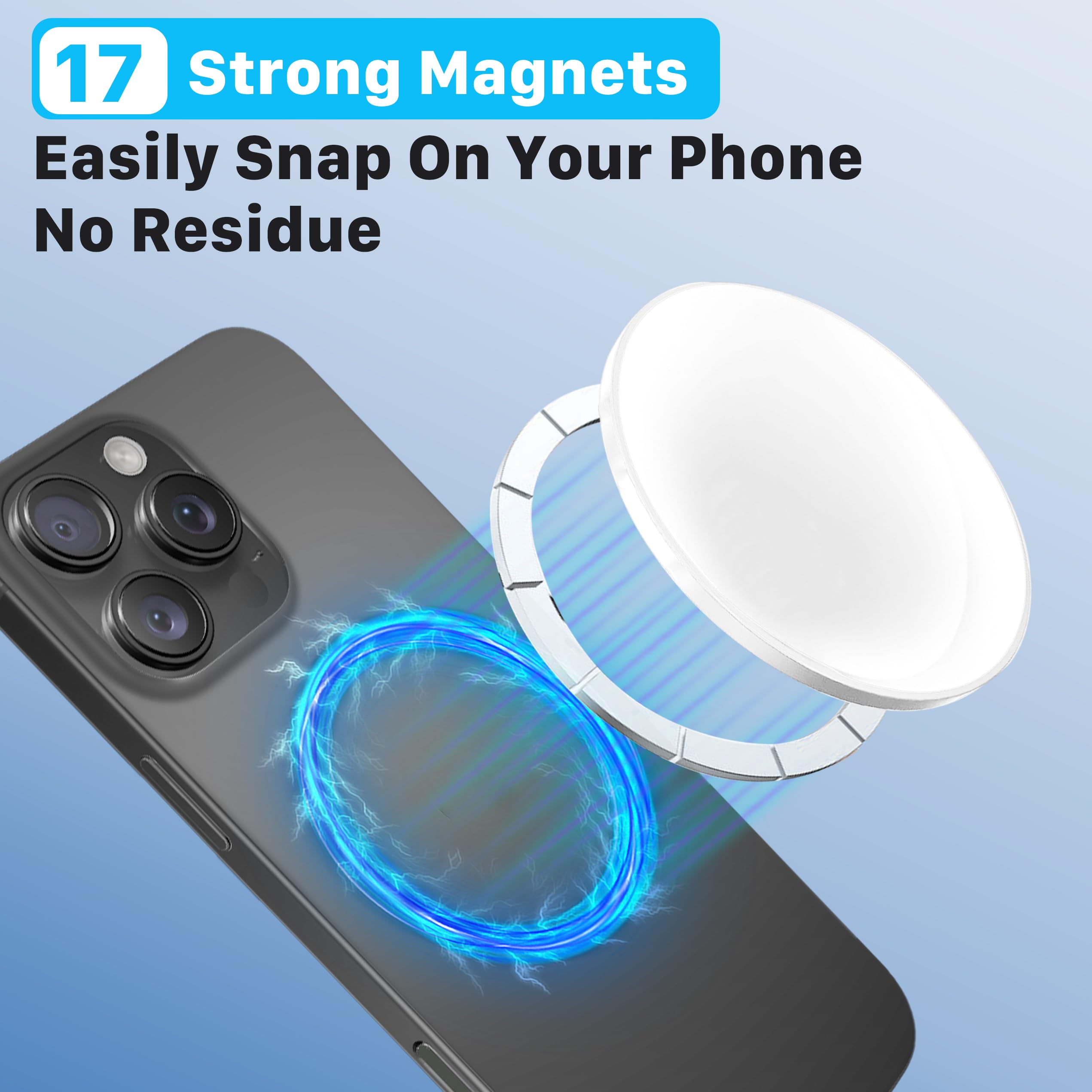 Lusterko Selfie MagSafe‑kompatybilne do iPhone 12‑16, Wypukłe Szerokokątne Lusterko na Tylny Aparat – Idealne do Vlogów i Selfie w HD