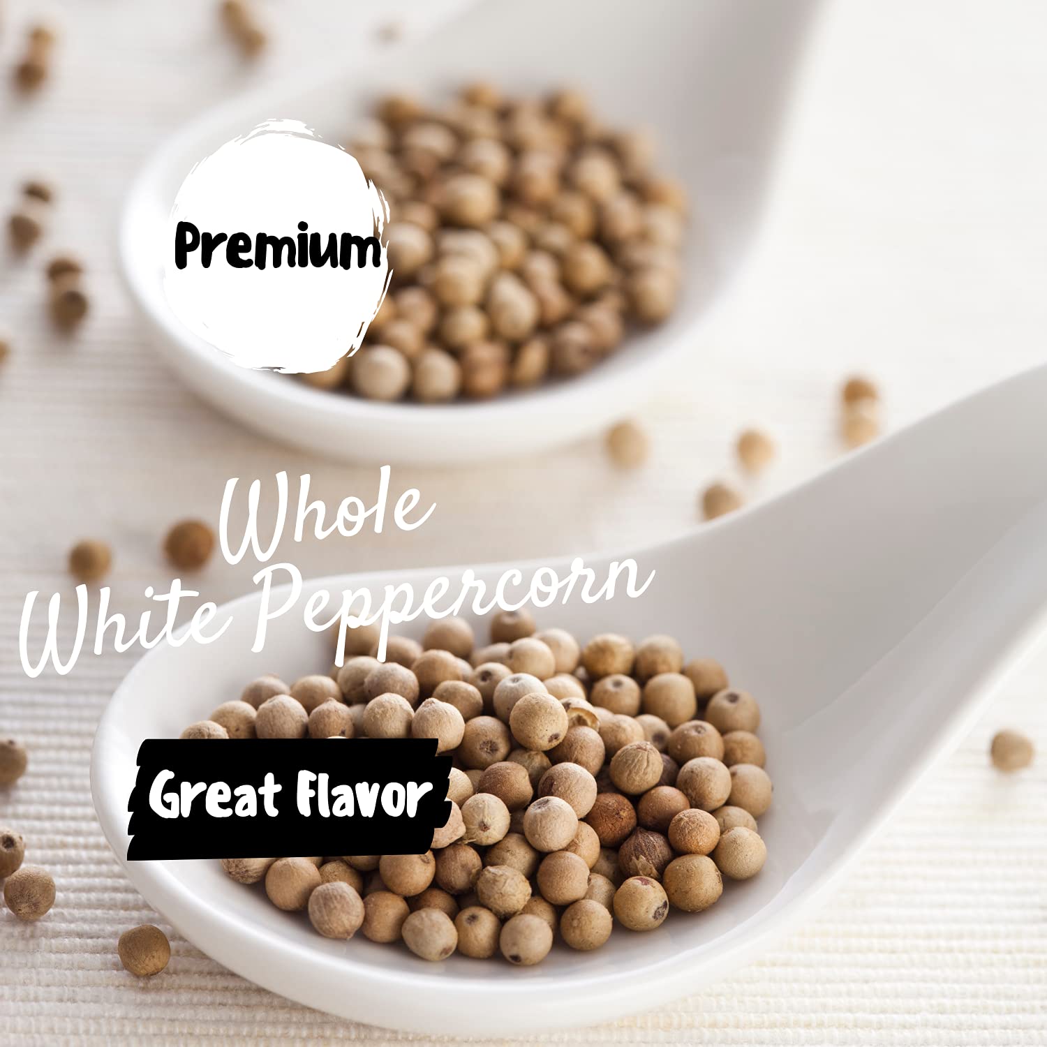 Natruen Whole White Peppercorn 18 Ounces, Whole White Pepper for Grinder Refill, All Natural, Non-GMO, Vegan, Gluten Free, Kosher, and Halal : Grocery & Gourmet Food