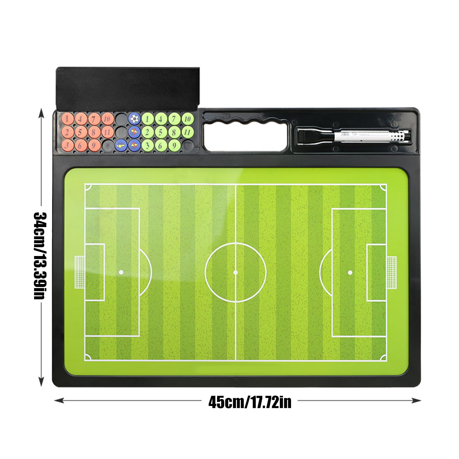 Fußball-Trainingsbrett Schreibbedarf | Doppelseitiges Taktik-Klemmbrett mit Marker für Training von Spielern, für Spiele, für Feld, für Übung, für Wettkampf und