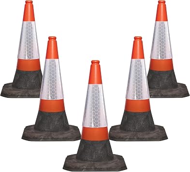 Pack of 5 1piece Red Traffic Cones 750mm by innovatus