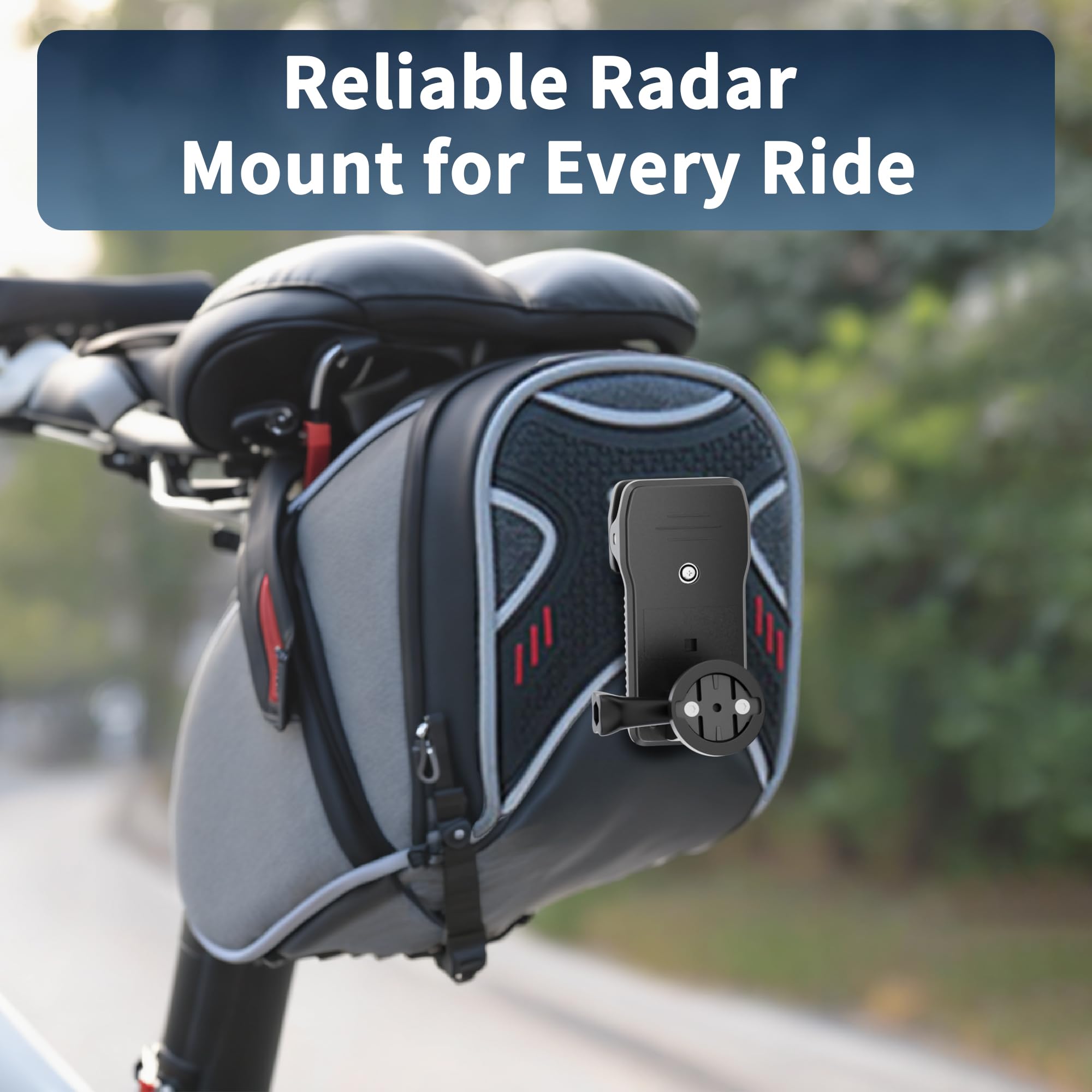 Uchwyt na sakwę rowerową, kompatybilny z Garmin, uchwyt na klips do torby podsiodłowej z szerokimi paskami co najmniej 48 mm, obracany o 360° uchwyt do Garmin Varia RTL515, RTL510, RVR315