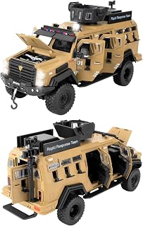 Magicwand® 1:24 Scale Die-Cast Metal Saber-Tooth Armored Truck【Large】 with Openable 11 Small Windows & Doors,Lights & Musi... Price In India